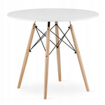 TORINO OKRUGLI STO 80 cm WHITE + Milano set 4 stolice SVETLO SIVA