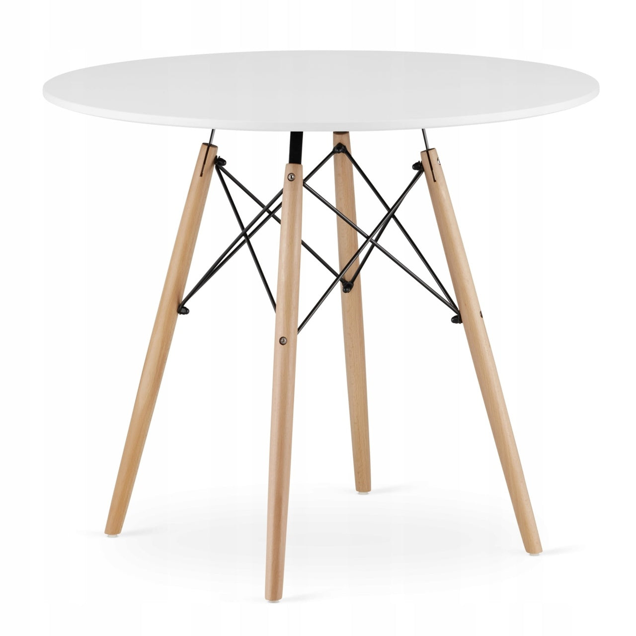 TORINO OKRUGLI STO 80 cm WHITE + Milano set 4 stolice SVETLO SIVA