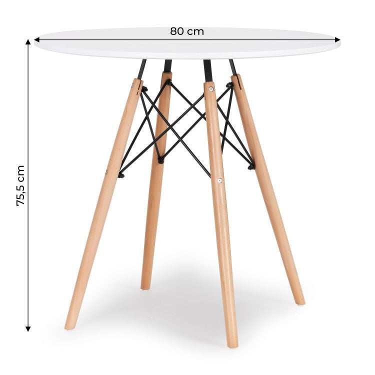 TORINO OKRUGLI STO 80 cm WHITE