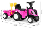 TRAKTOR SA PRIKOLICOM PINK ECOTOYS