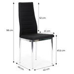 Trepezarijske stolice set 4 kom Tami eko koža Black