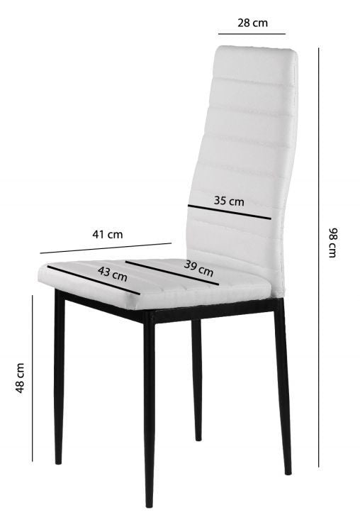 Trepezarijske stolice set 4 kom Tami eko koža White