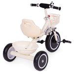 Tricikl sa neklizajućim rukohvatima, zvoncem i korpom, Beige, ECOTOYS