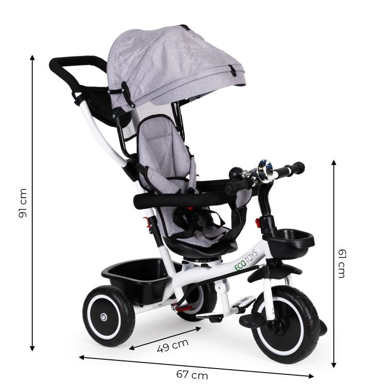 TRICIKL SA ROTIRAJUĆIM SEDIŠTEM 360 GRAY ECOTOYS