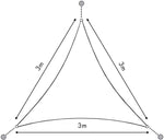 Trostrano suncobran jedro 3×3×3 m, vodootporno, bež - MultiGarden