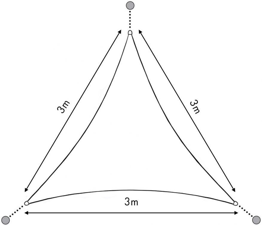Trostrano suncobran jedro 3×3×3 m, vodootporno, bež - MultiGarden