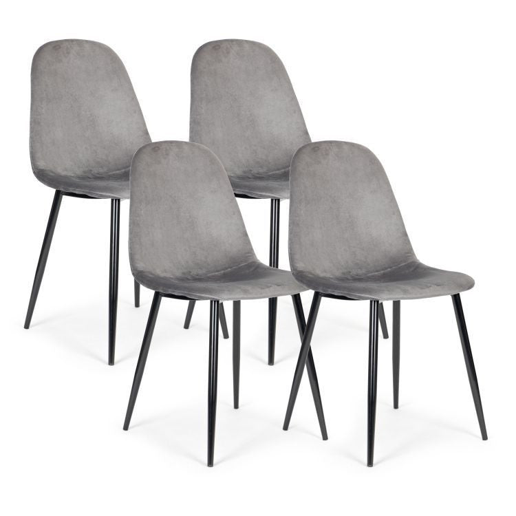 Trpezarijske stolice set 4 kom Velvet siva