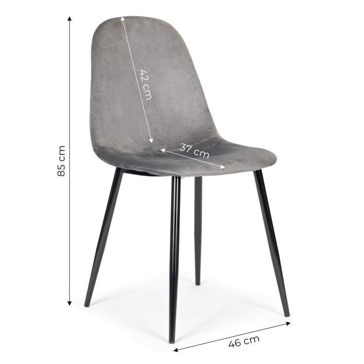 Trpezarijske stolice set 4 kom Velvet siva
