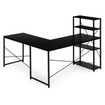 Ugaoni radni sto sa policama – Black LOFT ModernHome