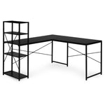 Ugaoni radni sto sa policama – Black LOFT ModernHome