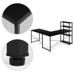 Ugaoni radni sto sa policama – Black LOFT ModernHome
