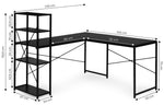 Ugaoni radni sto sa policama – Black LOFT ModernHome