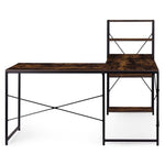 Ugaoni radni sto sa policama – Walnut LOFT ModernHome