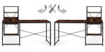 Ugaoni radni sto sa policama – Walnut LOFT ModernHome