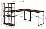 Ugaoni radni sto sa policama – Walnut LOFT ModernHome