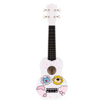 Ukulele drvena gitara za decu sa 4 najlonske žice i trzalicom bela– ECOTOYS
