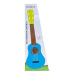 Ukulele drvena gitara za decu sa 4 najlonske žice i trzalicom plava – ECOTOYS
