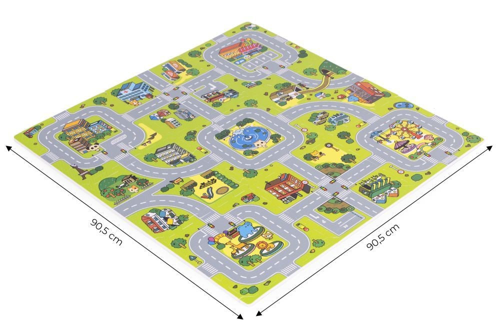 Velika podloga za igru EVA FOAM City 90.5x90.5 cm 21 deo ECOTOYS