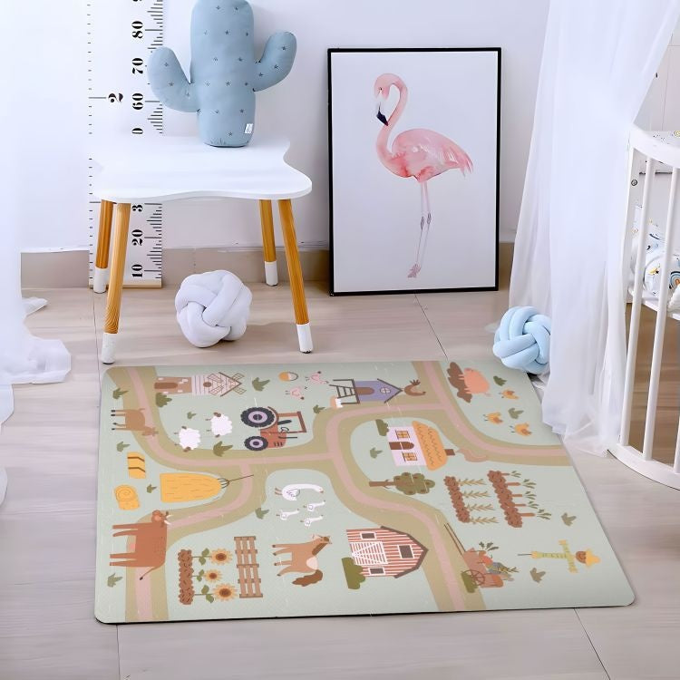 Velika podloga za igru EVA FOAM Farma 02 90.5x90.5 cm 21 deo ECOTOYS