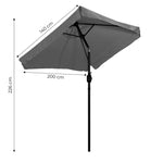 Veliki pravugaoni suncobran DARK GREY